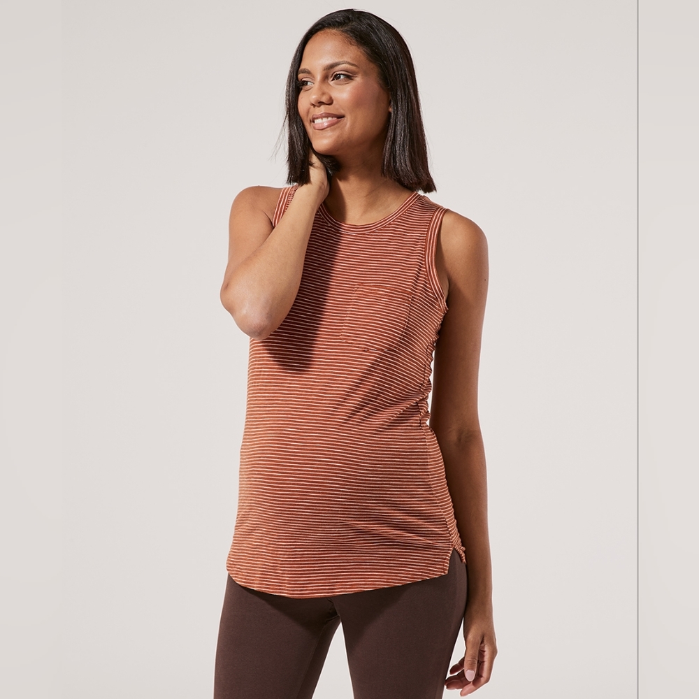 Pact Maternity Slub Cotton Pocket Tank L